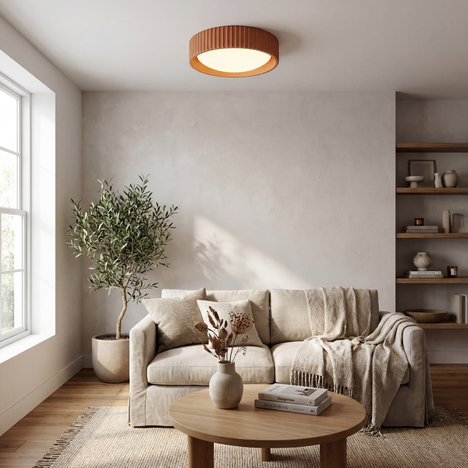 Acrion Round Acrylic LED Ceiling Light - Minimal Flush Mount Living T1179