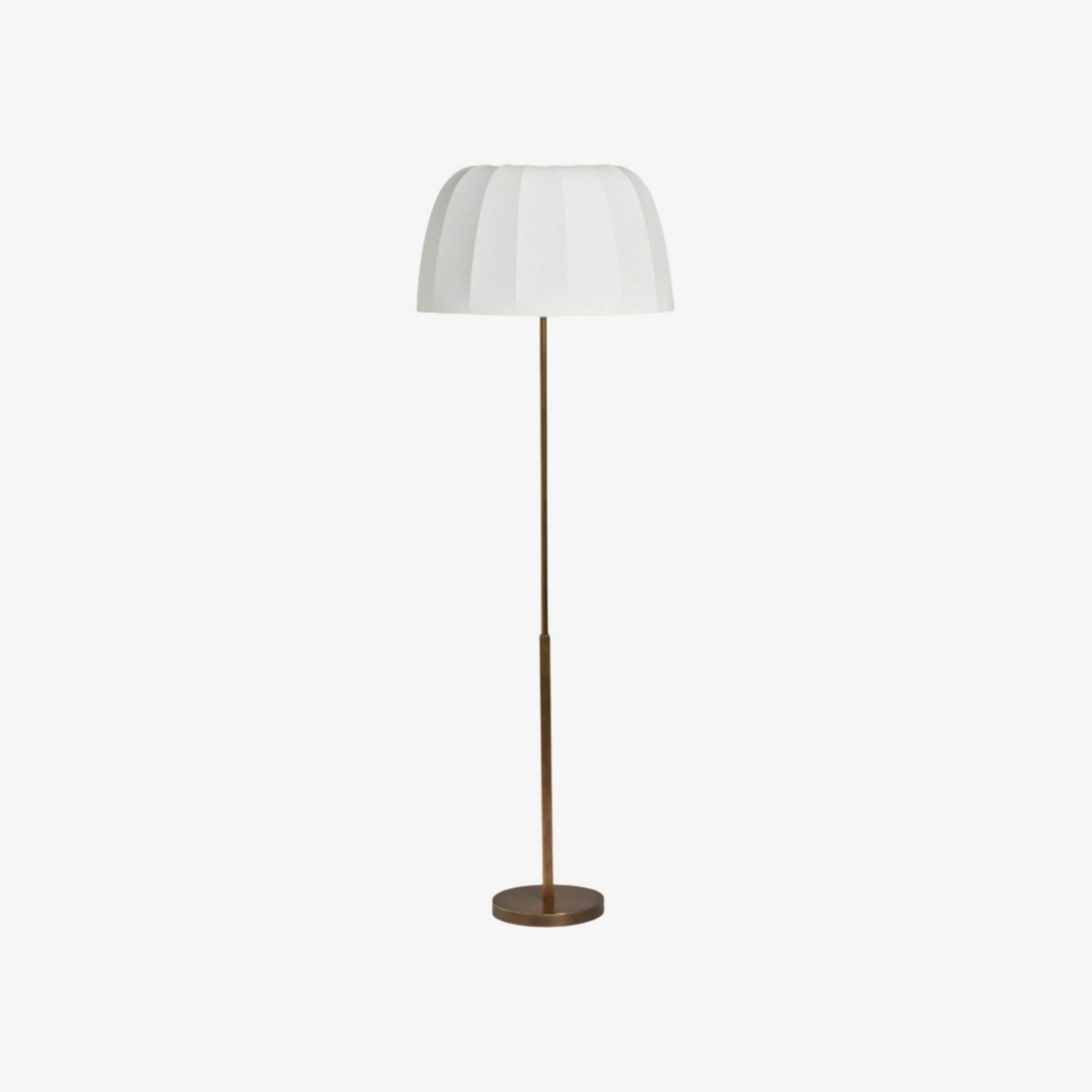 Vellaro Brass Floor Lamp with Fabric Shade - Modern Standing Light for Living Room or Bedroom T697
