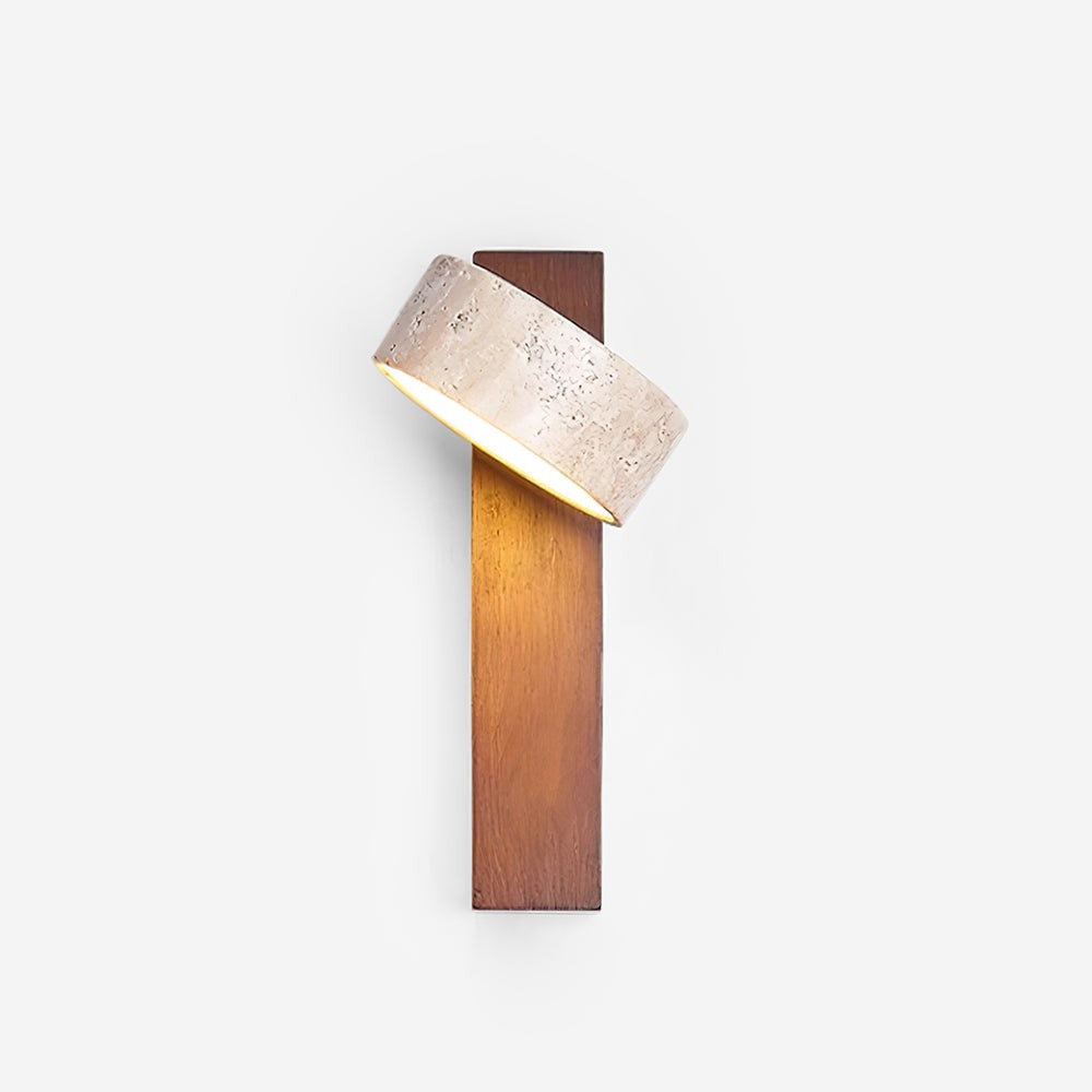 Travertine Cylinder Shade Lamp - Vintage Wall Sconce for Hallway M13