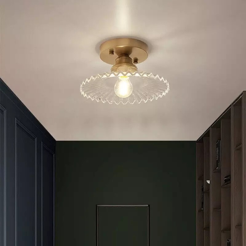 Japanese Retro Glass Ceiling Lamp For Bedroom Hallway S62
