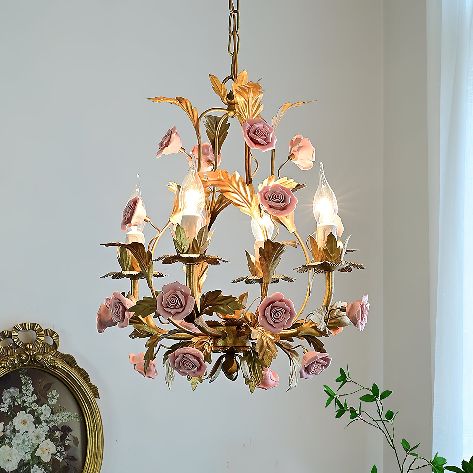 Ceramic Rose Chandelier T1897