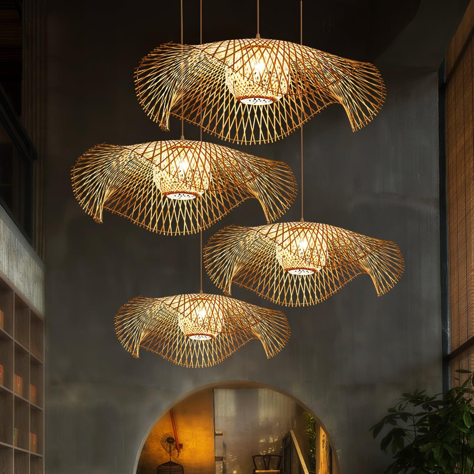 Bamboo Lotus Leaf Pendant Lamp P004