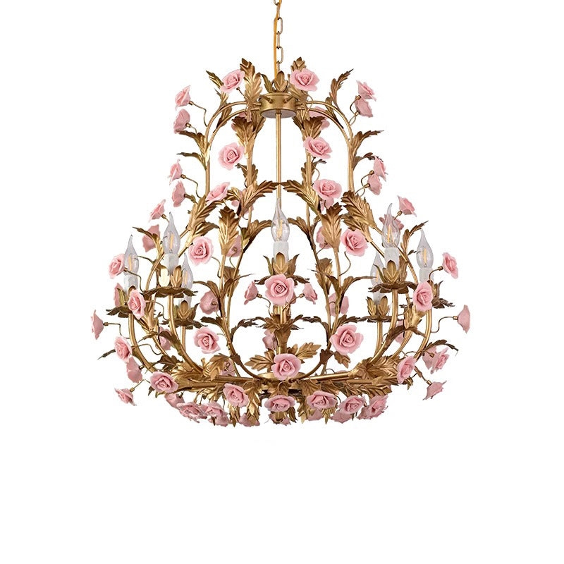 Ceramic Rose Chandelier T1897
