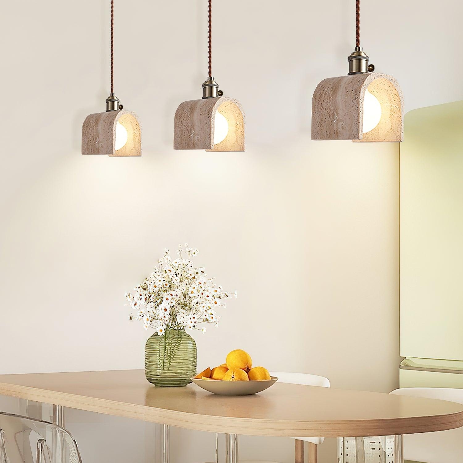 Alagusmo Minimalist Travertine Pendant Light T2116