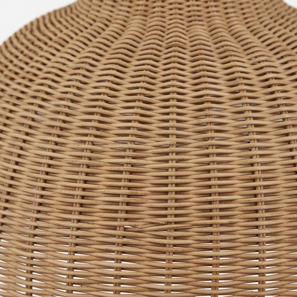 Welanery Dome Pendant Light - Modern Rattan Shade Lamp for Dining Room T1222