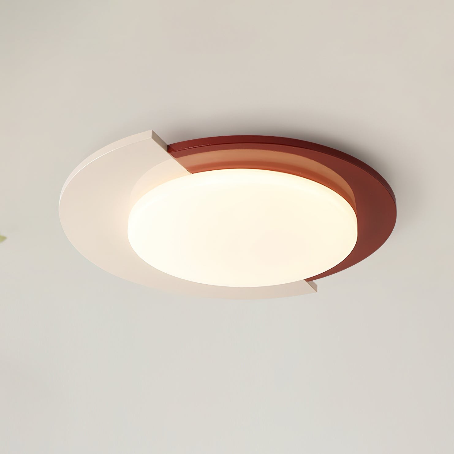 Red And White Round Ceiling Light M102