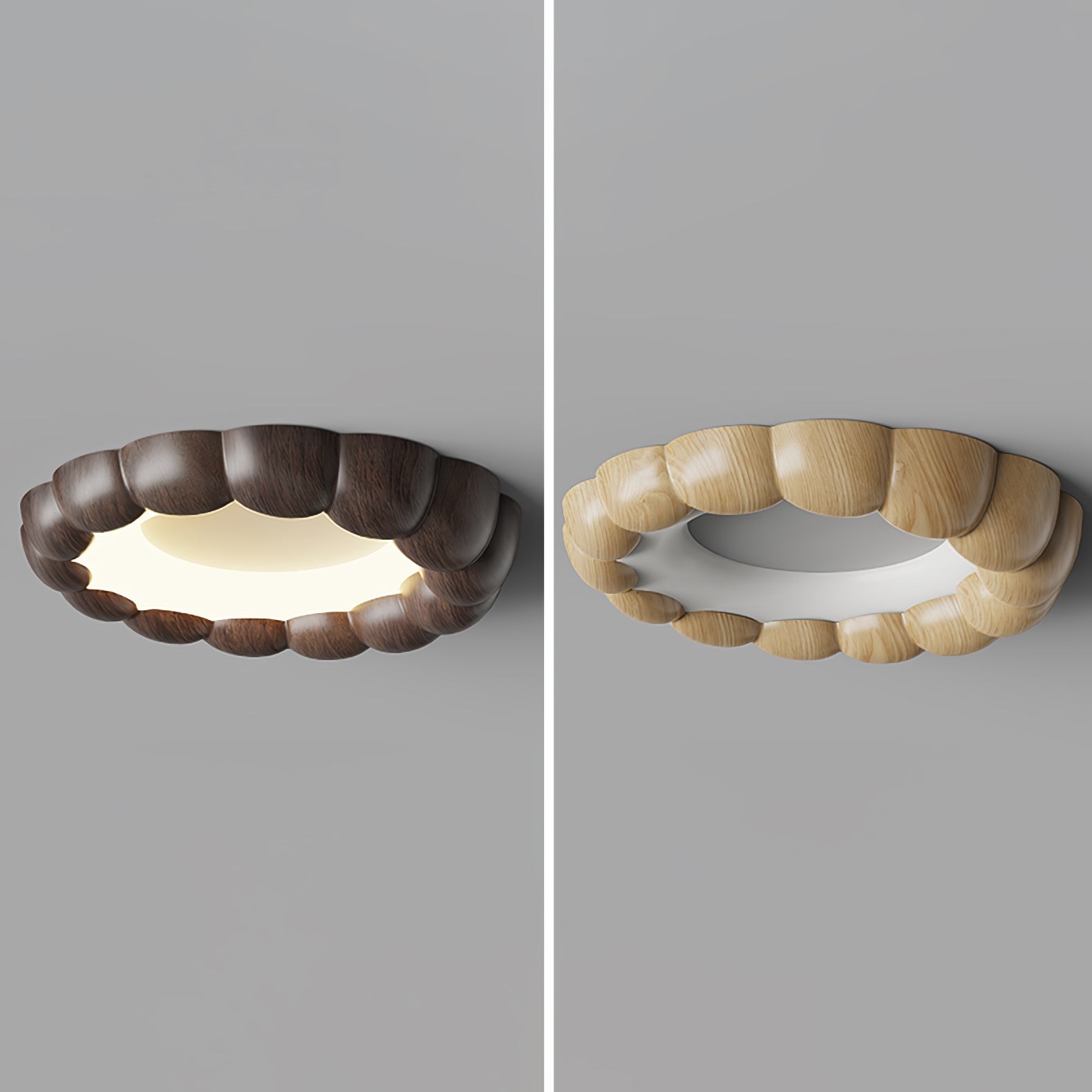 Faux Wood Ripple Ceiling Lamp M456
