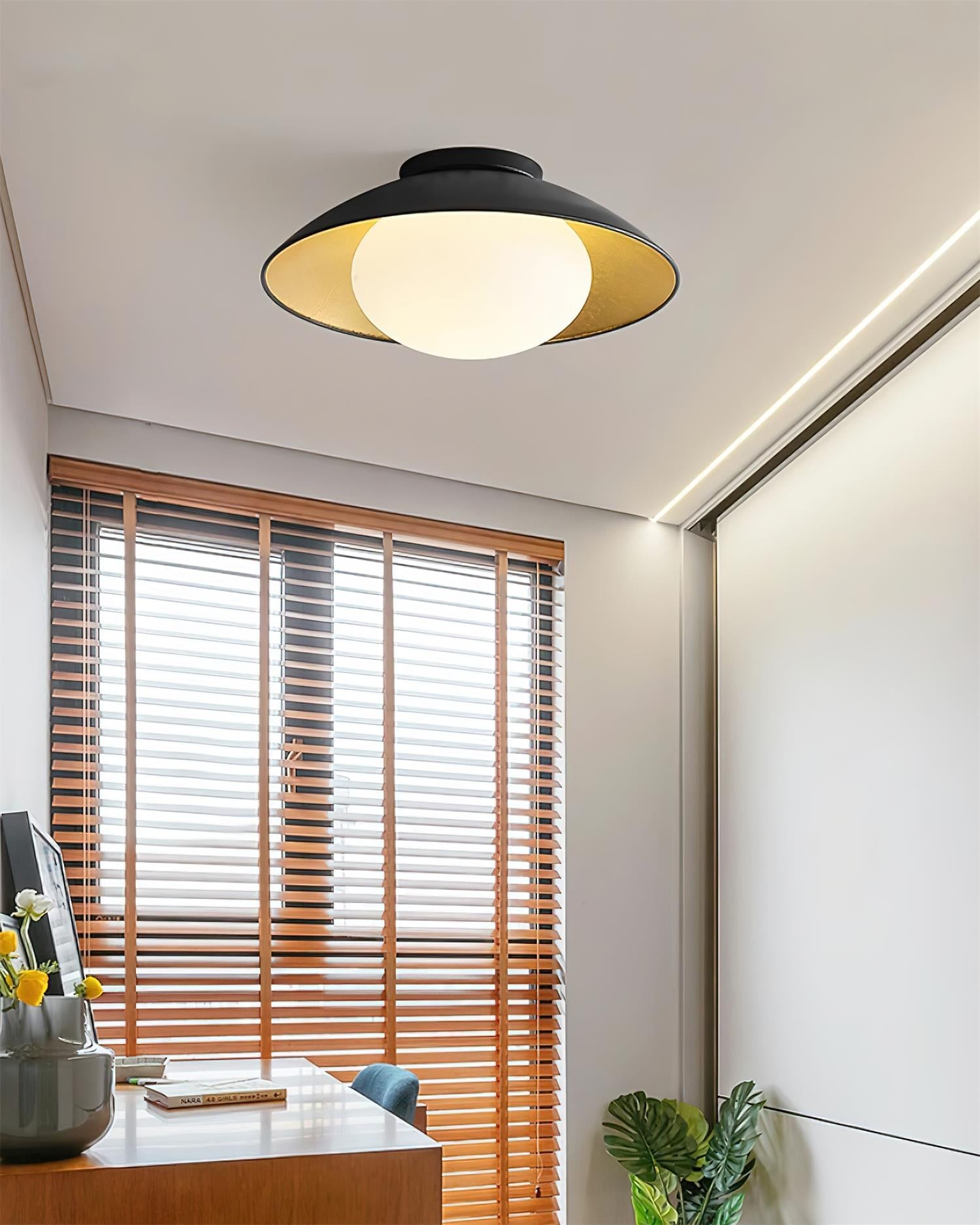 French Retro Flying Saucer Bowl Ceiling Light M134
