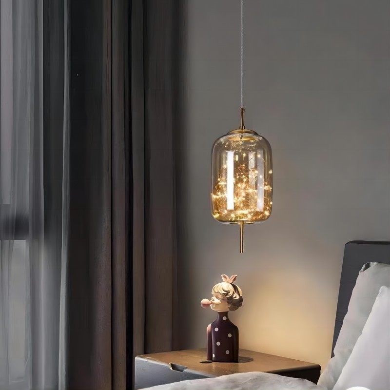 Scandinavian Cylinder Oval Glass Pendant Light M63