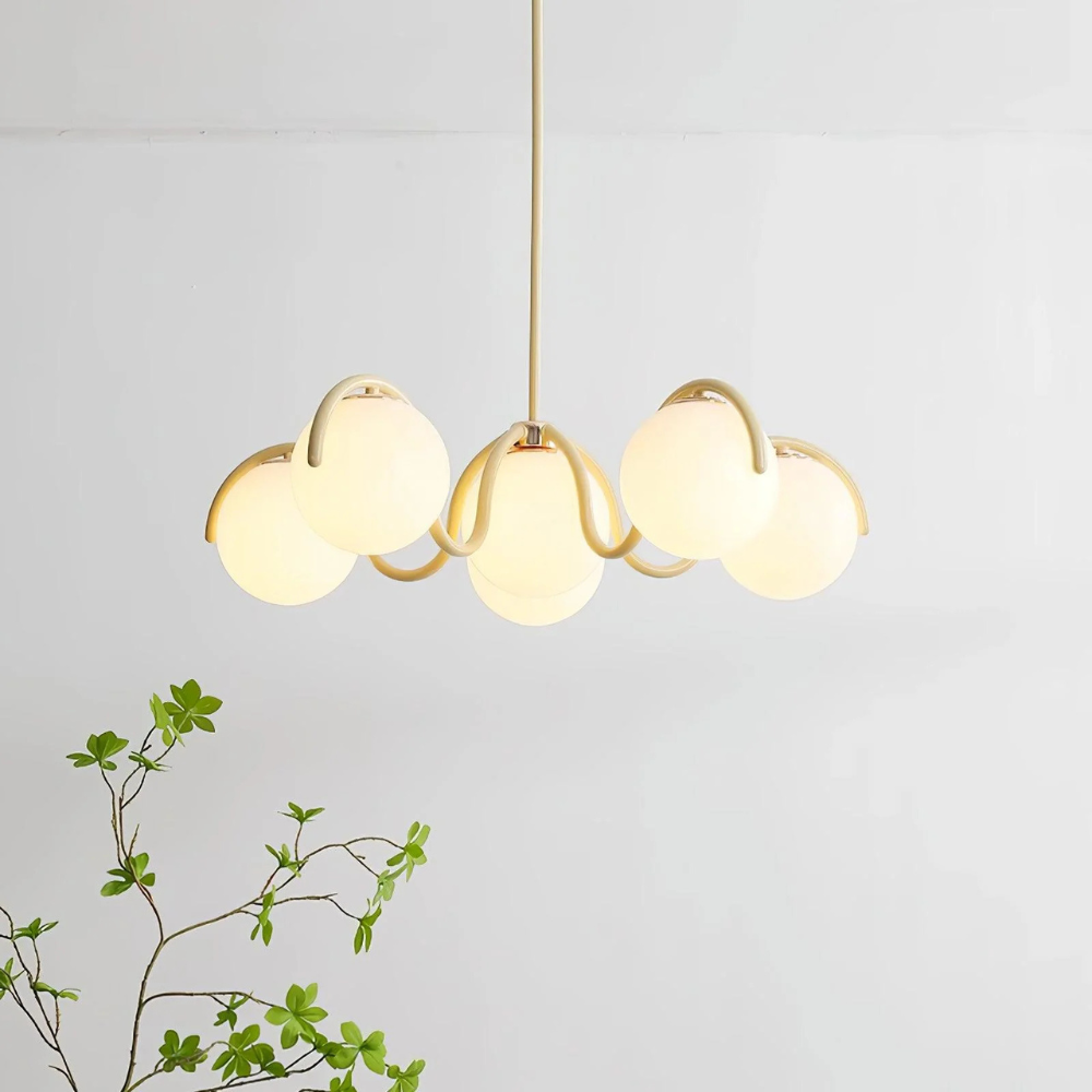 Sculptural Linear Chandelier with Elegant Flowing Silhouette S223