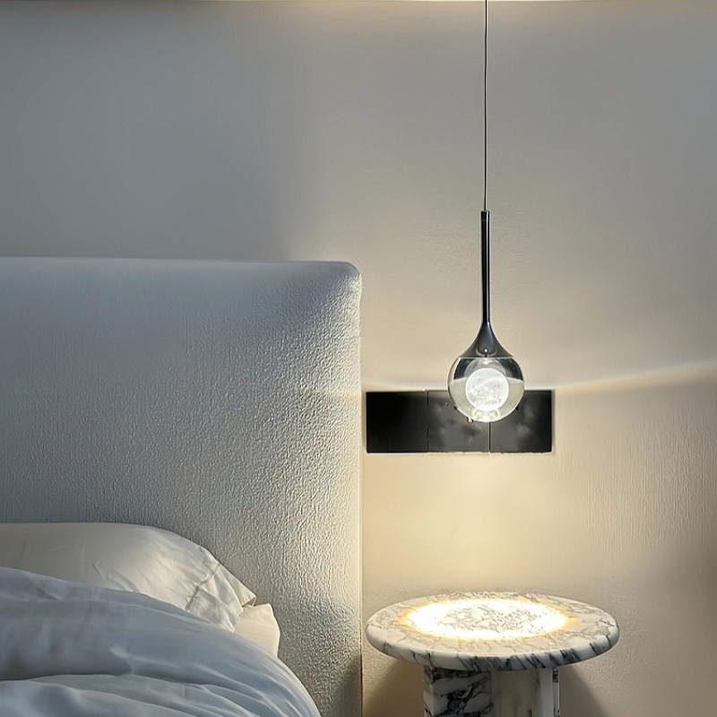 Moon Clear Glass Ball Pendant Light S205