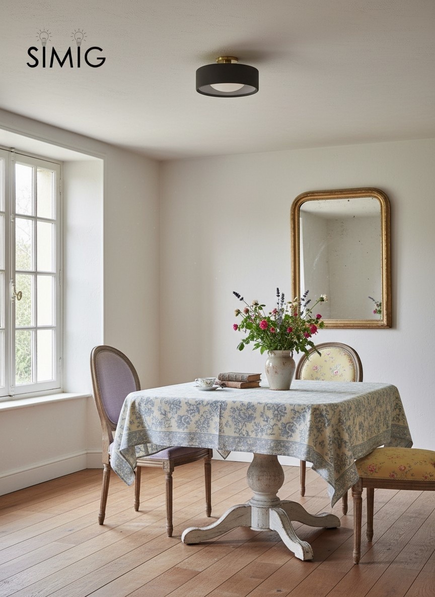 Cerova Elegant Round Porcelain Flush Mount Ceiling Light G86