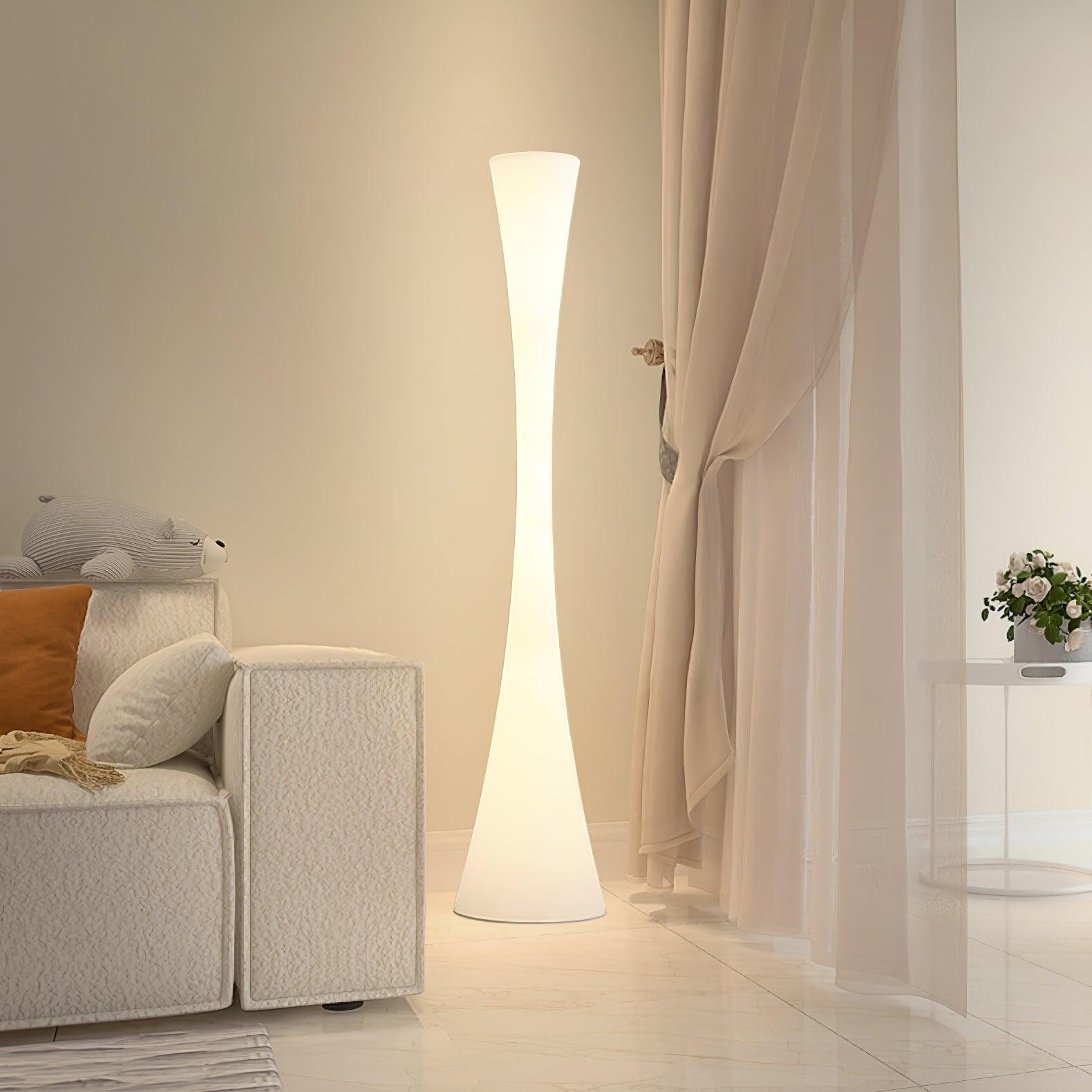 Romantic Simple White Column Floor Lamp G06