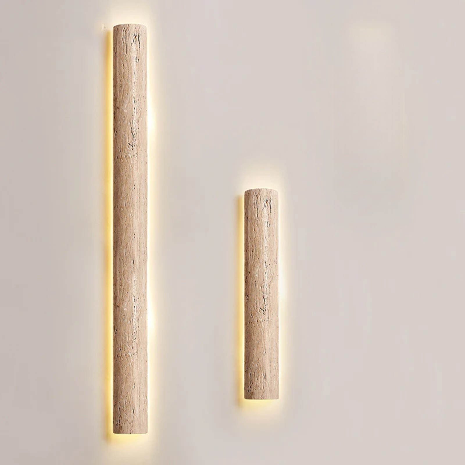 Minimalist Travertine Stick Rod Stone Accent Wall Sconce S328