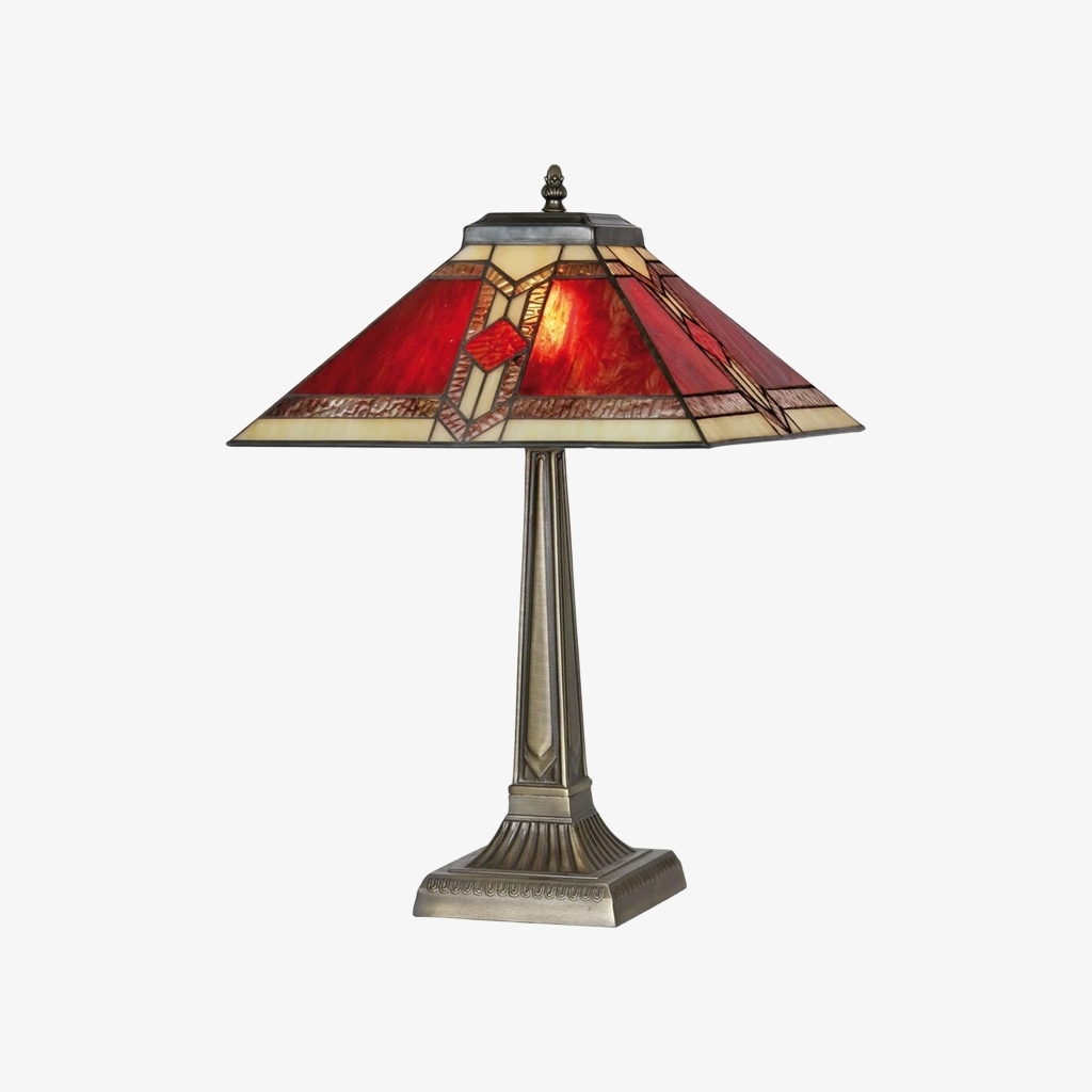 TiffStar Stained Glass Table Lamp - Vintage Style Stained Glass Suitable for Bedrooms and Living Rooms T1039