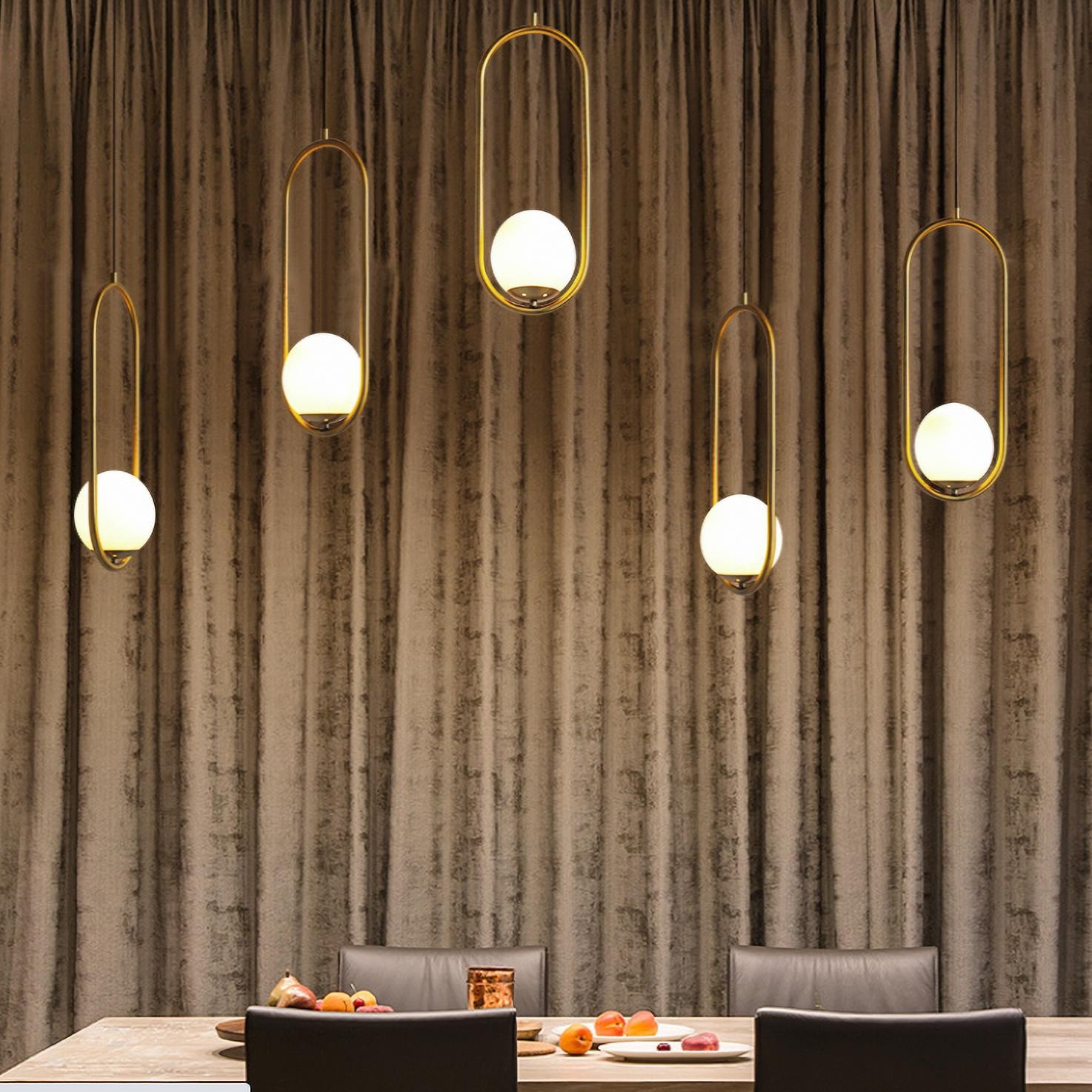 Halozen Pendant Lamp - Elegant Metal and Glass Pendant for Living Room