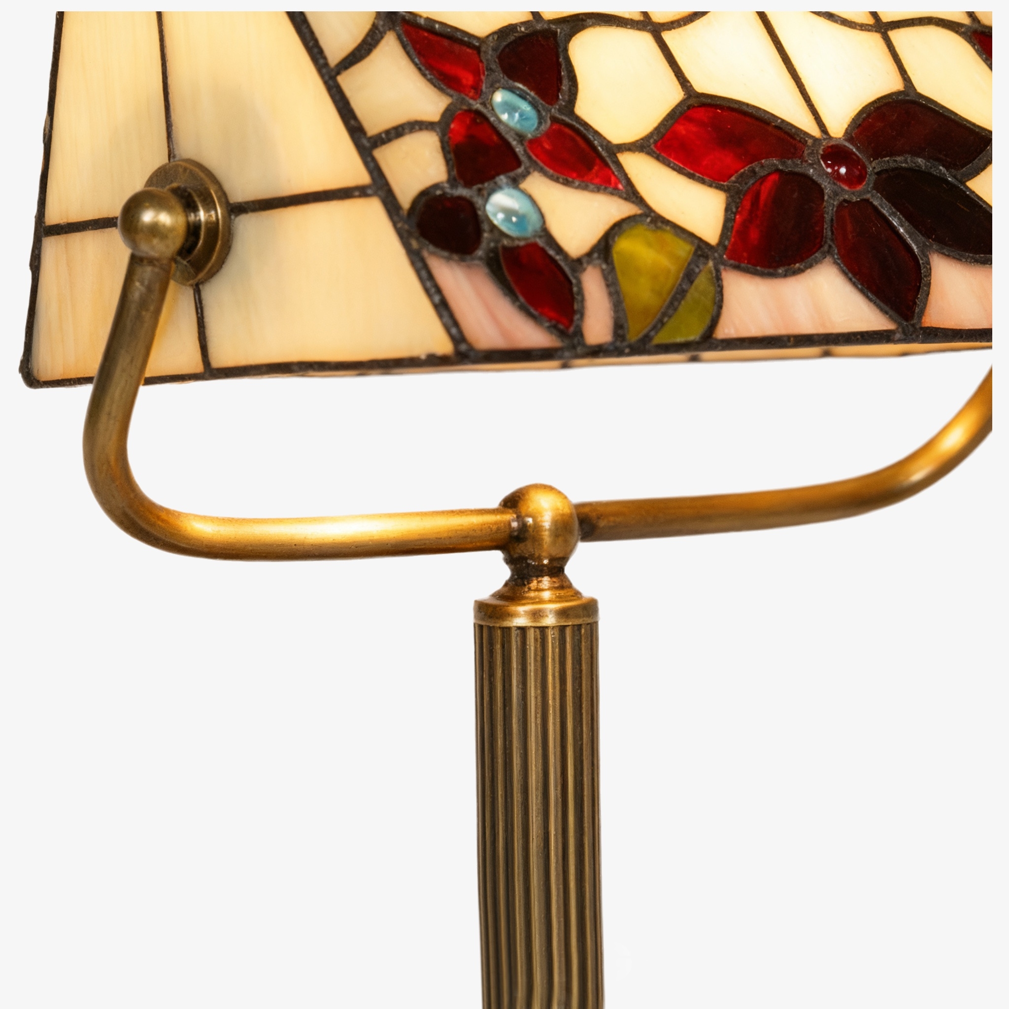 TF Camillo Dragonfly Table Lamp Stained Glass Scalloped Edge - Tiffany Style Art Nouveau T980