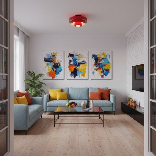 Veleora Triple Layer Disc Ceiling Light - Bauhaus Colorful Design S361