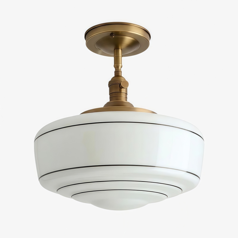 Nalaviro Ribbed Glass Flush Mount Light - Modern Kitchen Ceiling Light  T1083