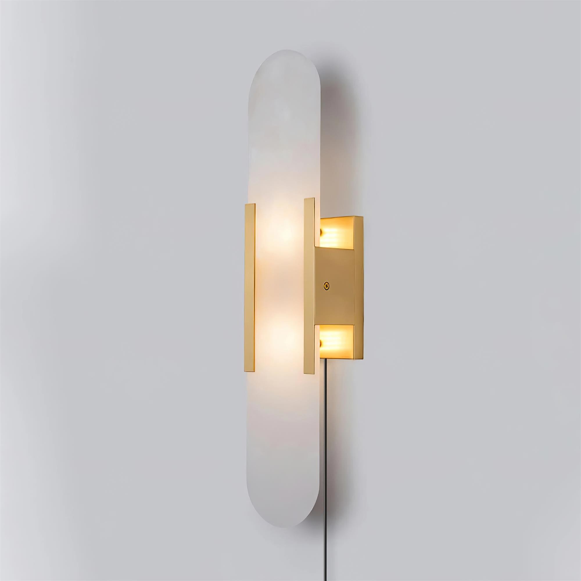 Alabaster Elongated Plug In Wall Lamp M135
