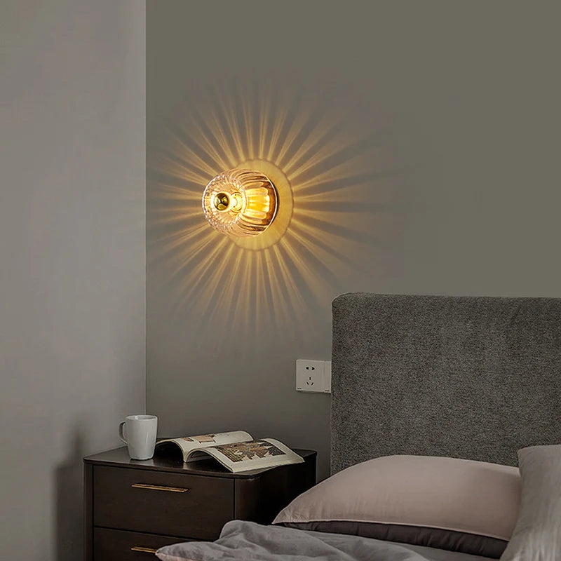 Clara Rays Contemporary Brass Glass Ceiling Light T2175