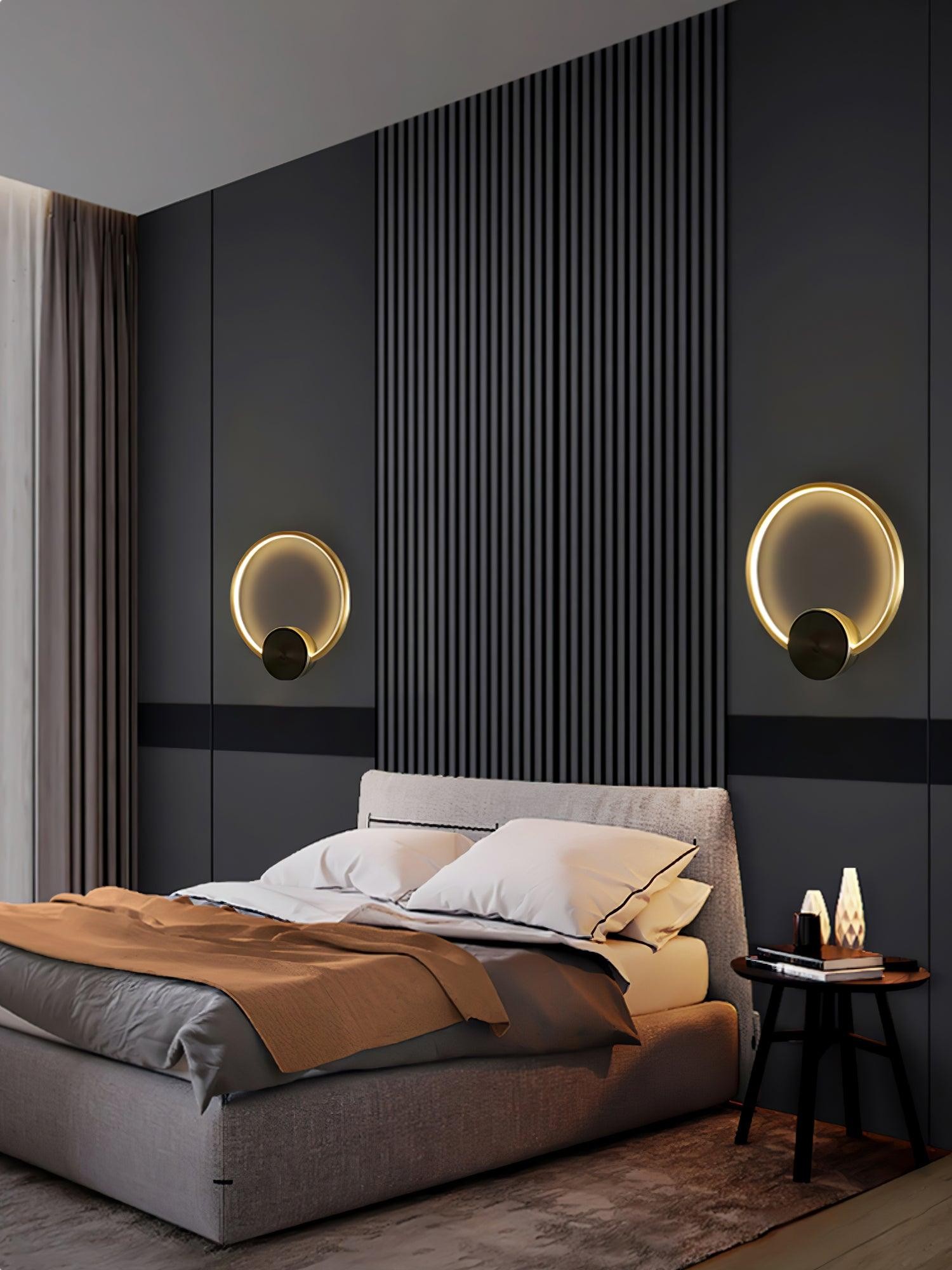 Minimalist Creative Simple Brass Round LED Wall Light M323