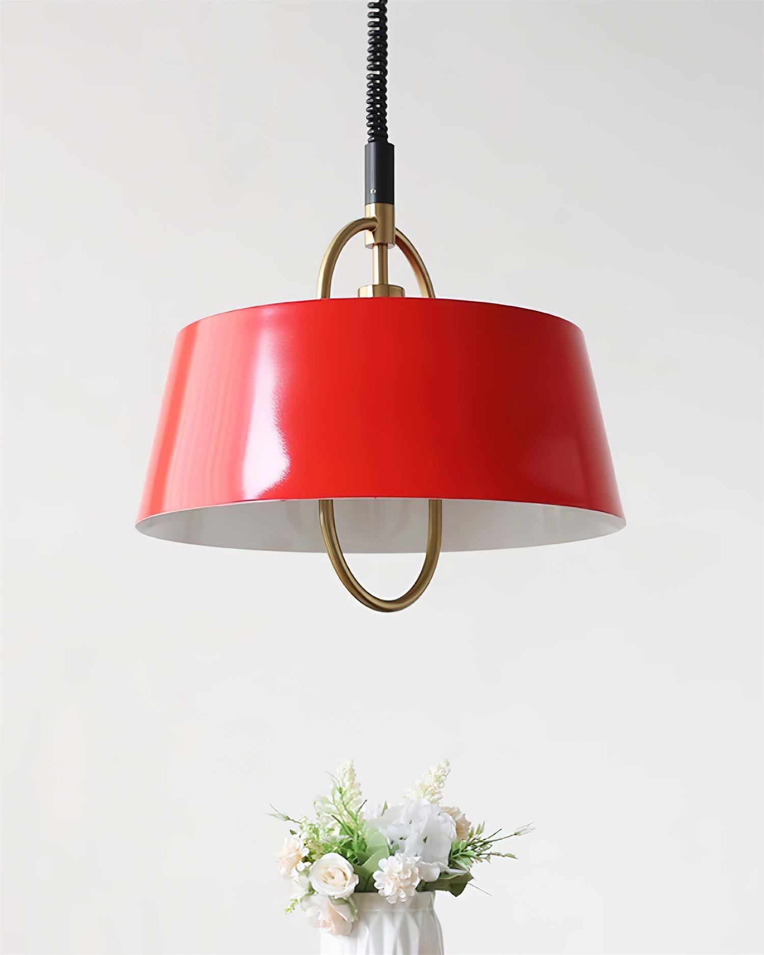 Retro Classic Drum Shaped Retractable Metal Pendant Lamp M305