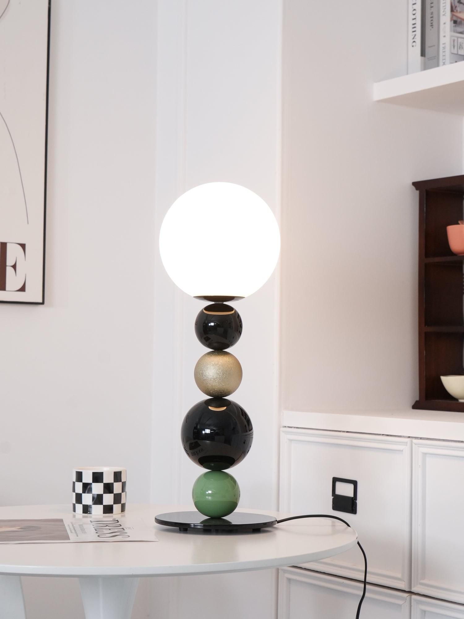 Round Balls Stacking Green Table Lamp M417