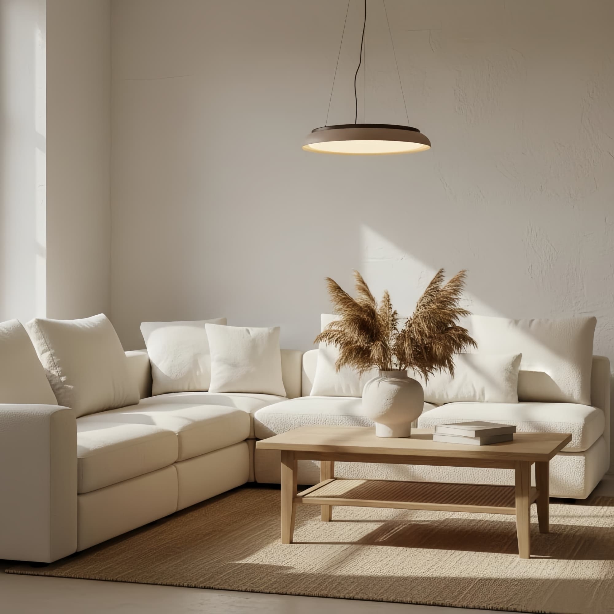 Torvella Travertine Ring Pendant Light - Minimalist Sculptural Lamp for Modern Interiors T1133