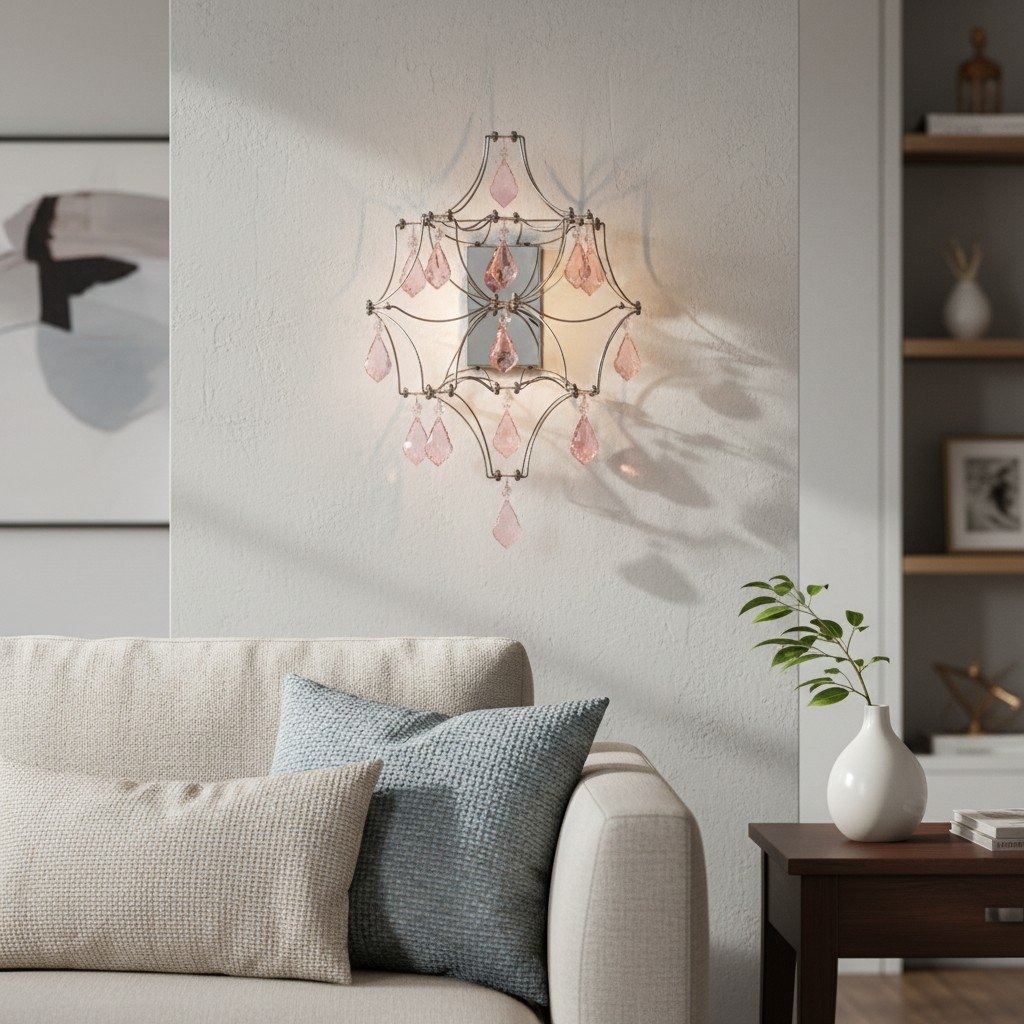 Crynora Crystal Cascade Wall Sconce - Sparkling Firefly Effect LED Light for Bedroom or Living Room T545