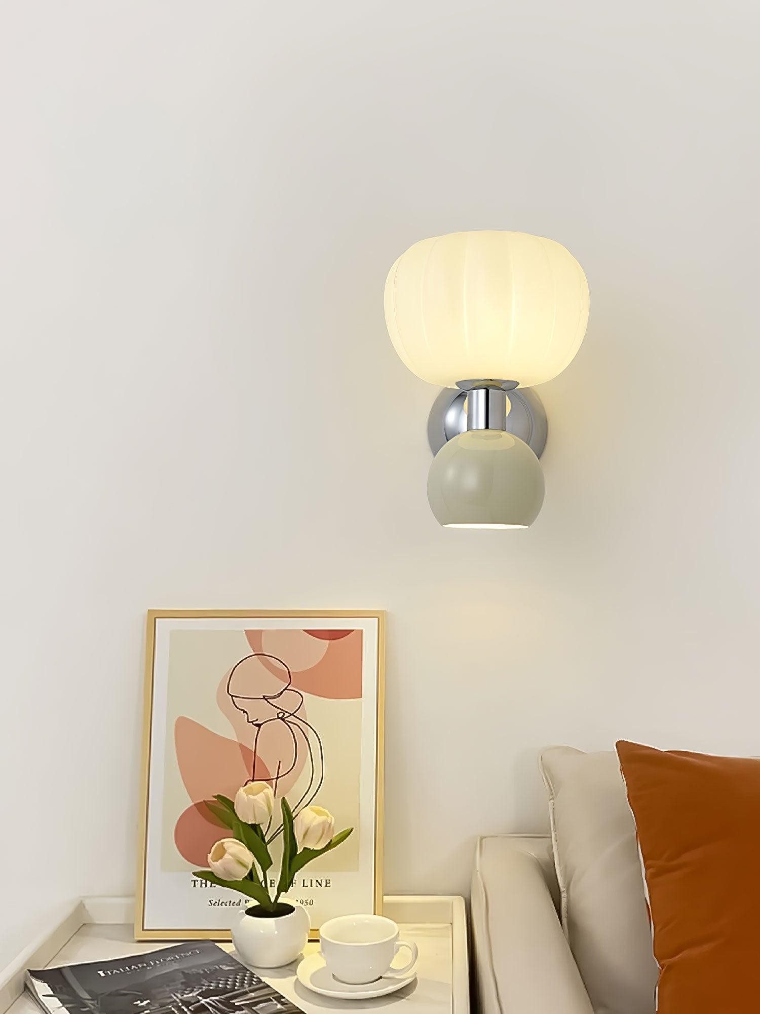 Cream Style Bedroom Bedside Pumpkin Wall Sconce M437