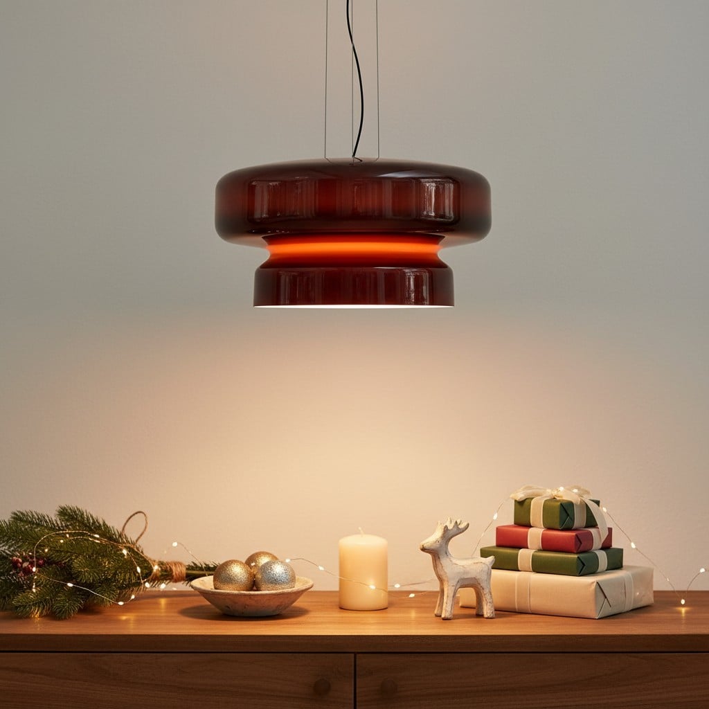 Minimalist Pendant Light - Bohemian Glass and Metal for Dining Room M388