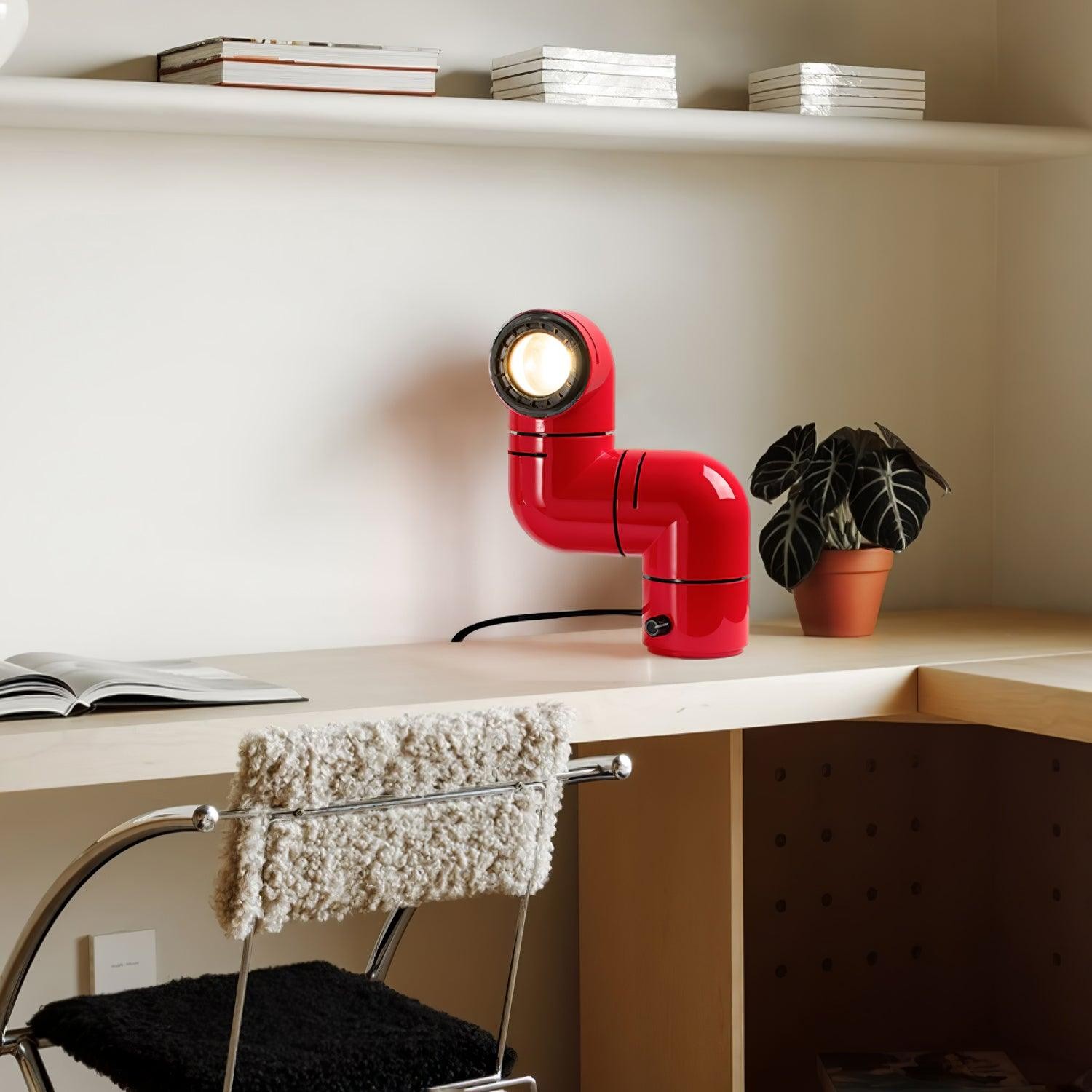 Red Tubular Table Lamp Suitable For Bedroom M504