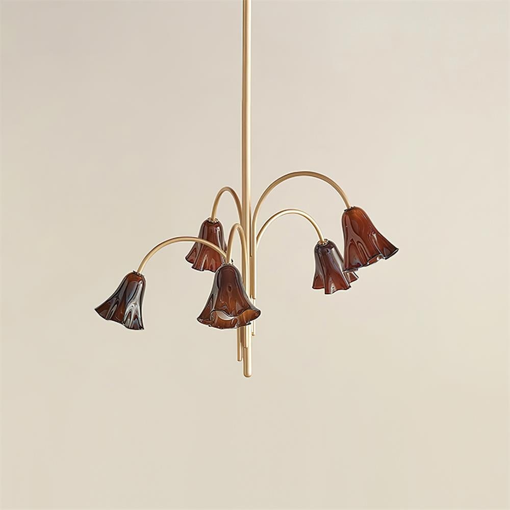 Bellina Lily Glass Flower Chandelier - Romantic Lighting for Interior T280