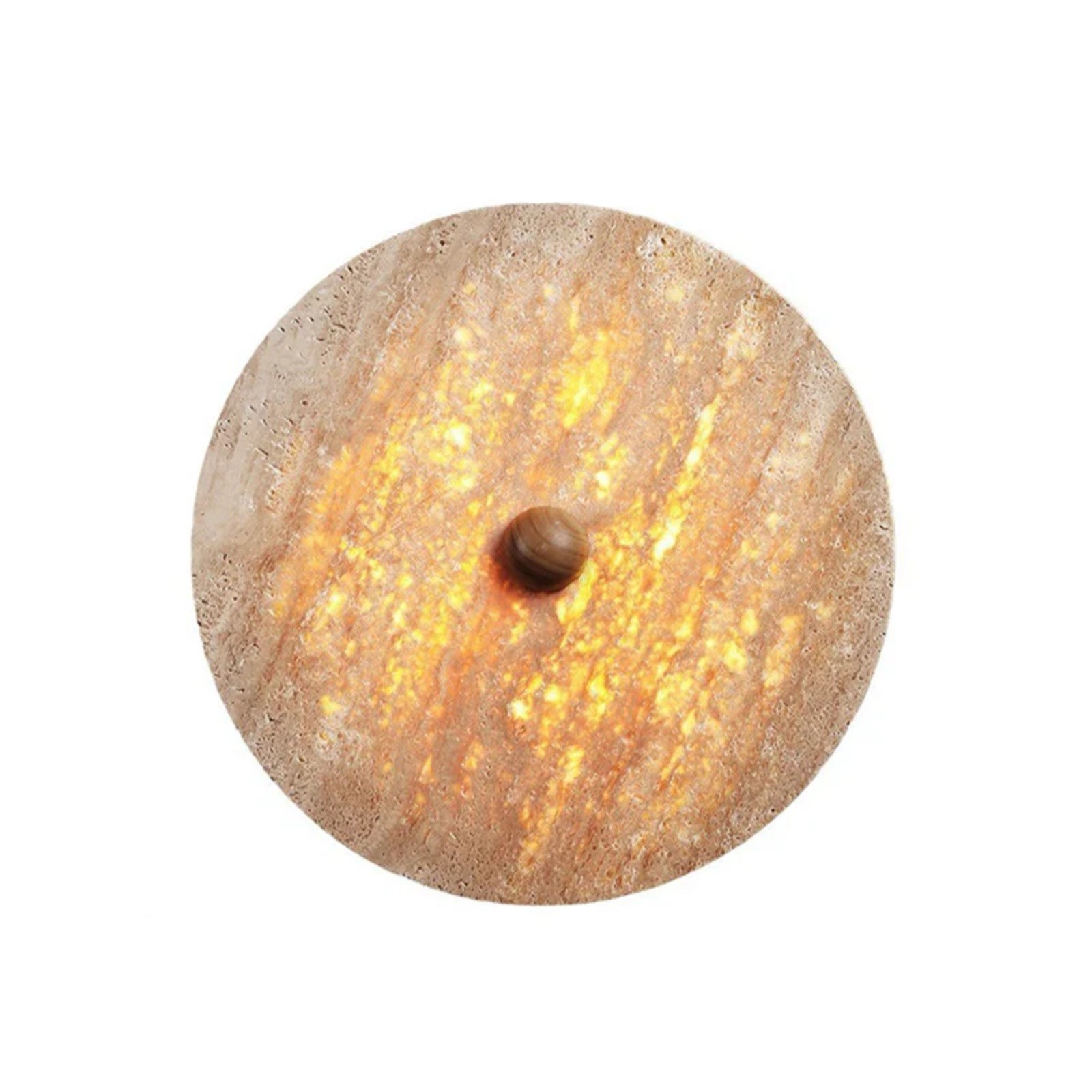 Natural Modern Circular Travertine Home Wall Sconce S332