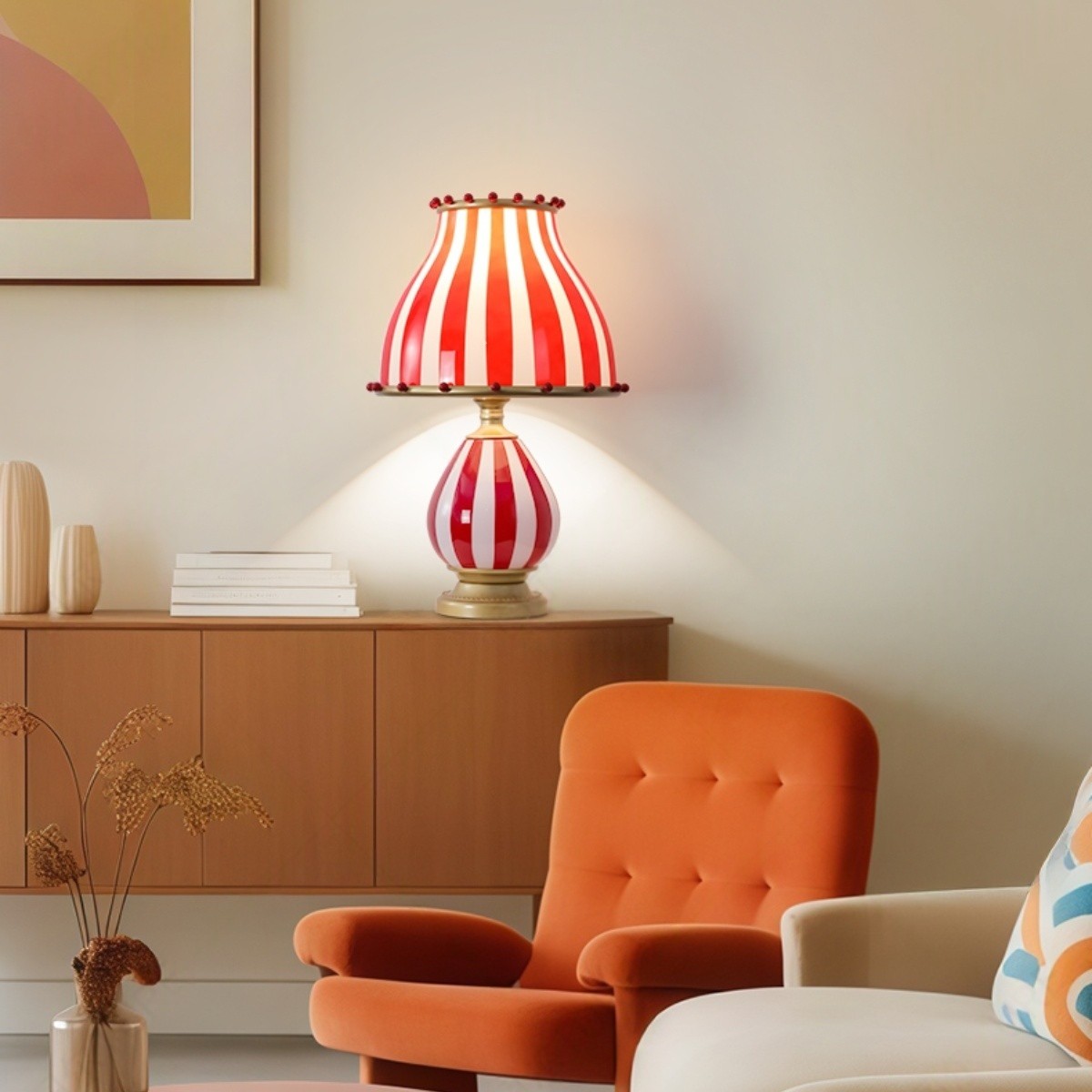 Festilo Circus-Style Metal Table Lamp — Vintage Living Room Accent S278