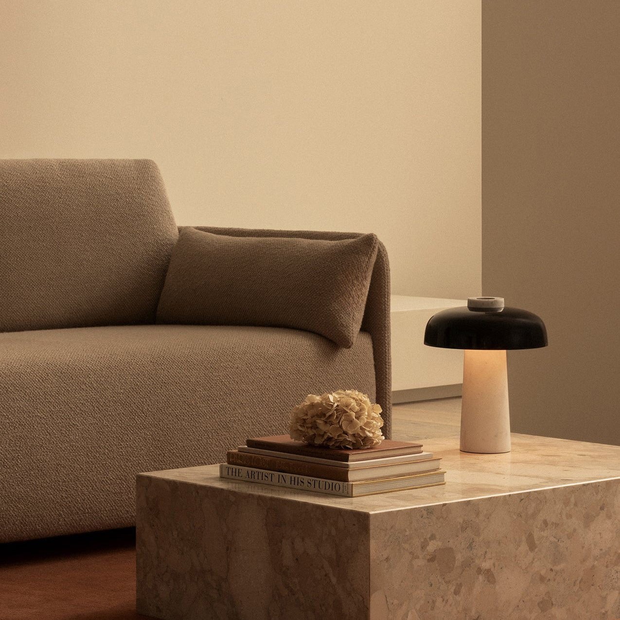 Mushroom Table Lamp - Modern Travertine for Bedroom M503