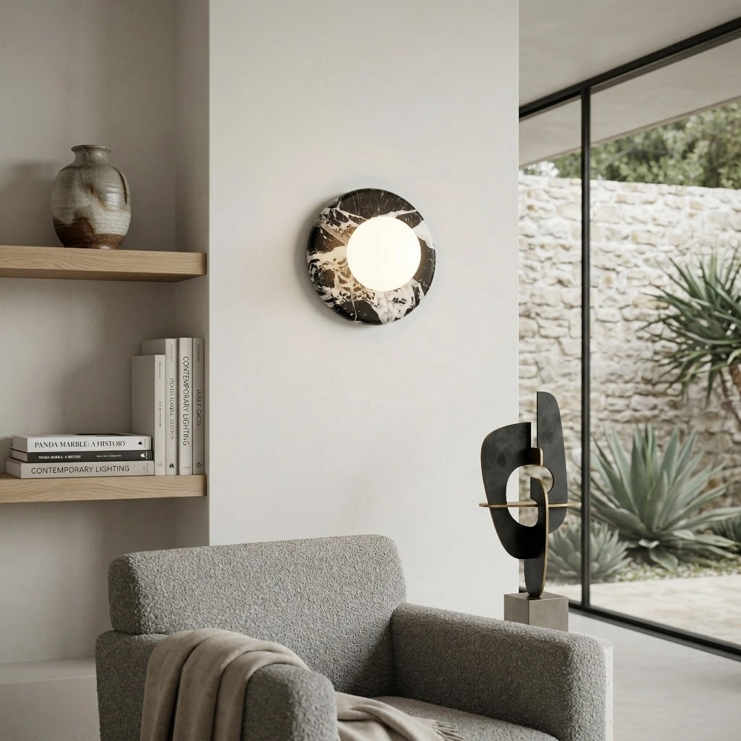 Oria Jade and Alabaster Wall Lamp - Elegant Interior Lighting T1199