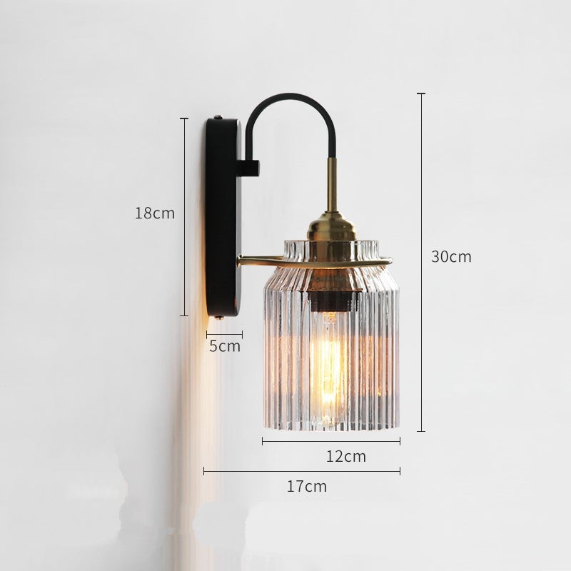Nordic Columnar Glass Mirror Front Wall Lamp M28