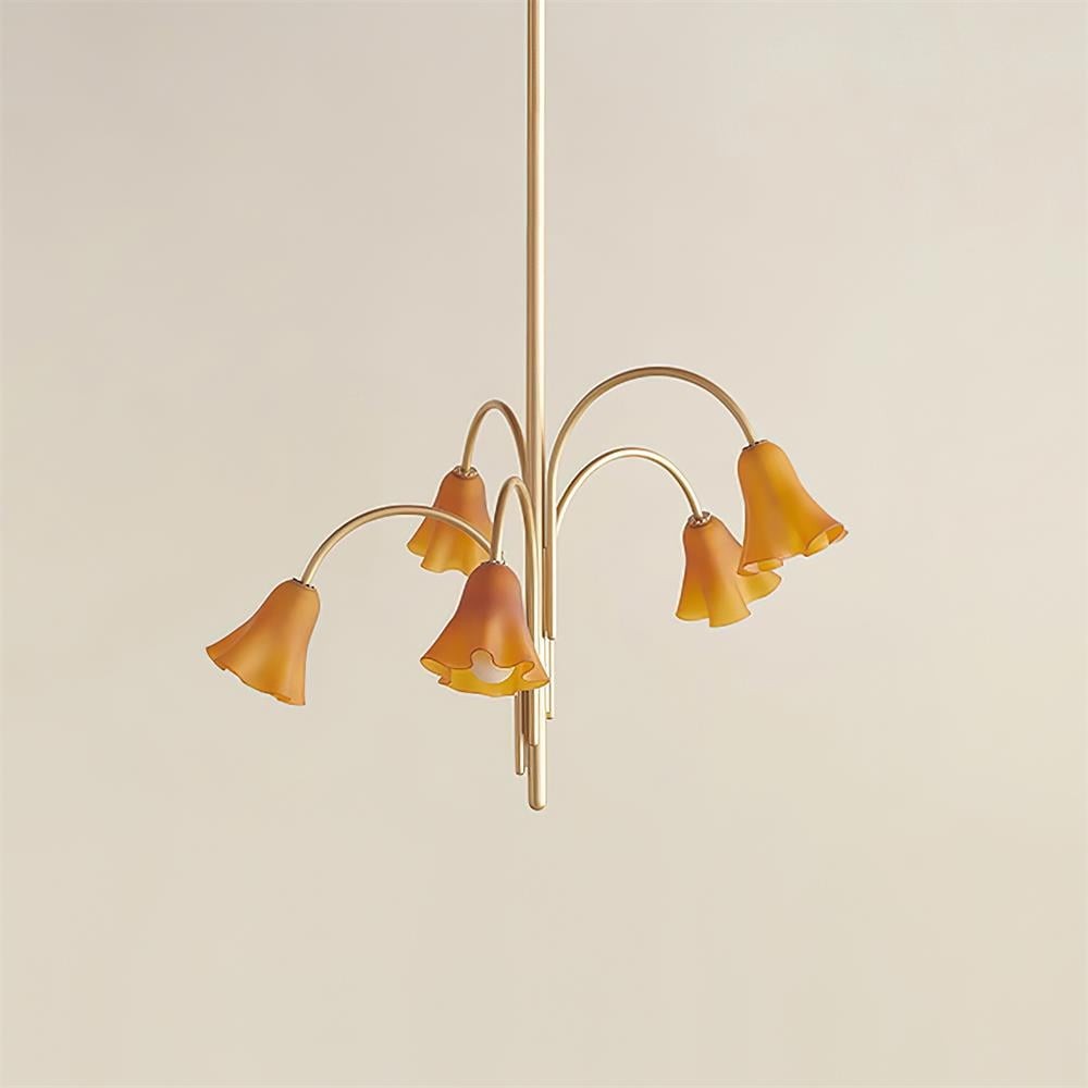 Bellina Lily Glass Flower Chandelier - Romantic Lighting for Interior T280