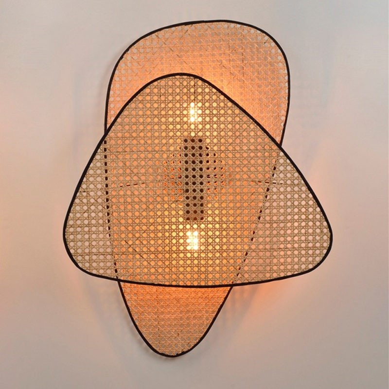 Rustic Wall Light – Rattan Design for Living Room