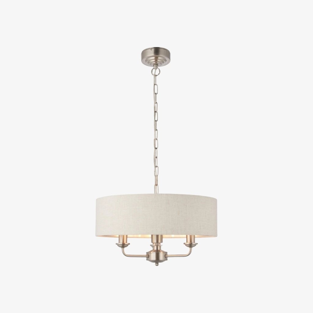 Tela Pendant - Elegant Linen Shades and Classic Dining Room Lighting T667