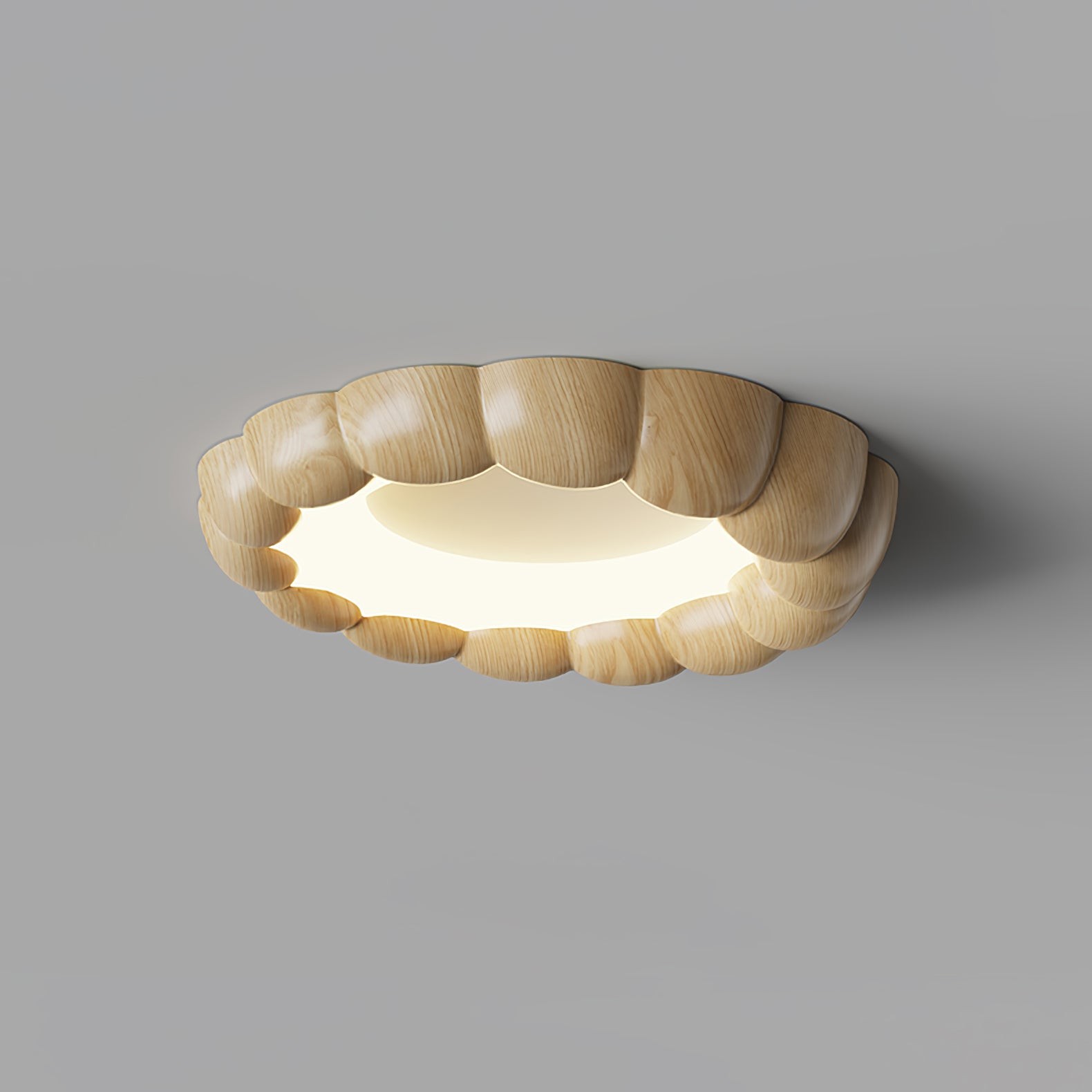 Faux Wood Ripple Ceiling Lamp M456