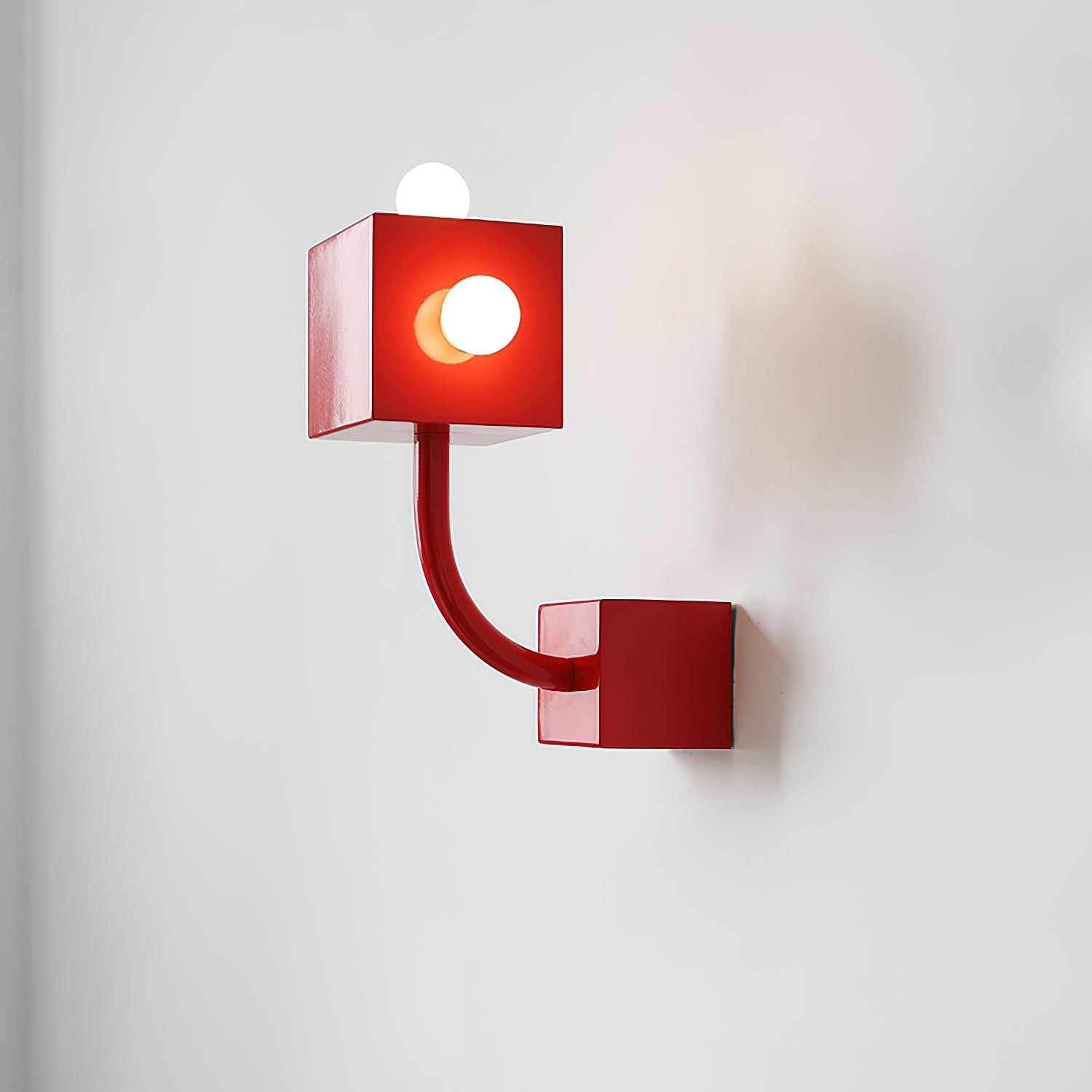 Red Cube Metal Wall Lamp M239