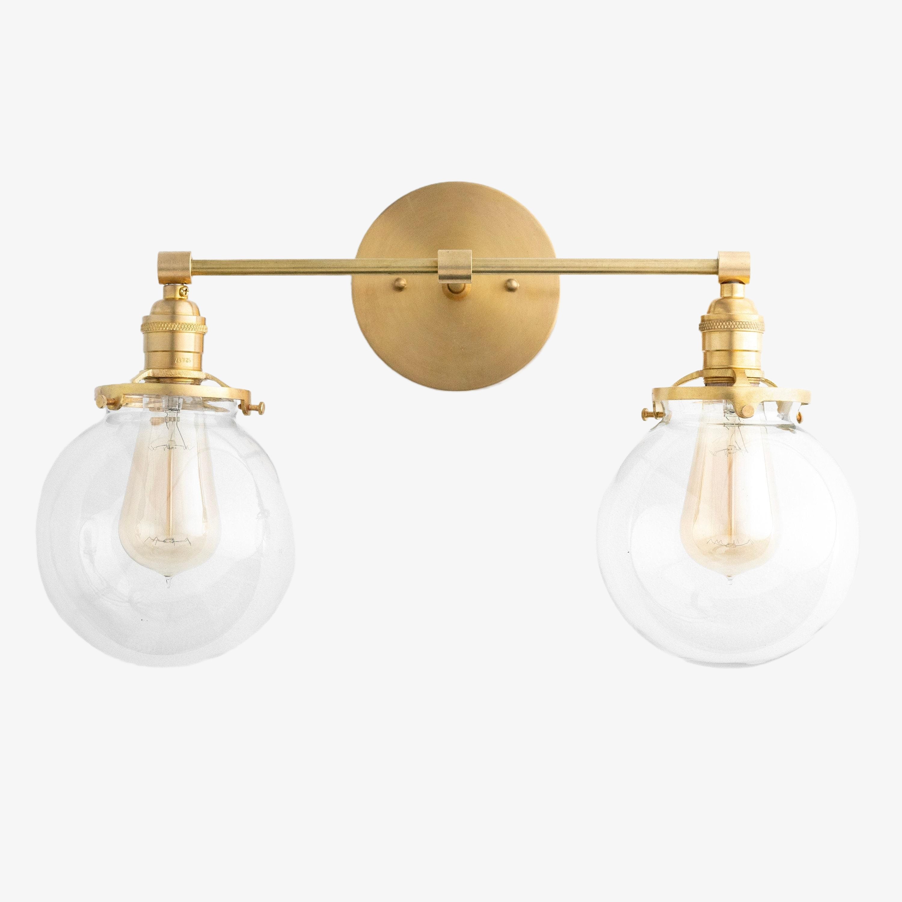 Lumio Globe Glass Globe Vanity Light - Modern Two Light Bathroom Sconce T309