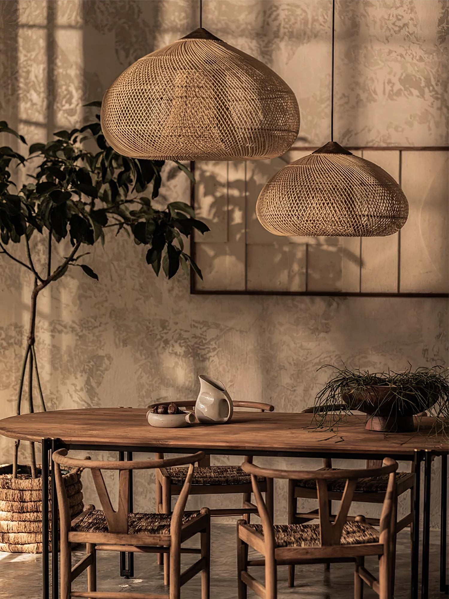 Harp Braided Rattan Pendant Lamp T048