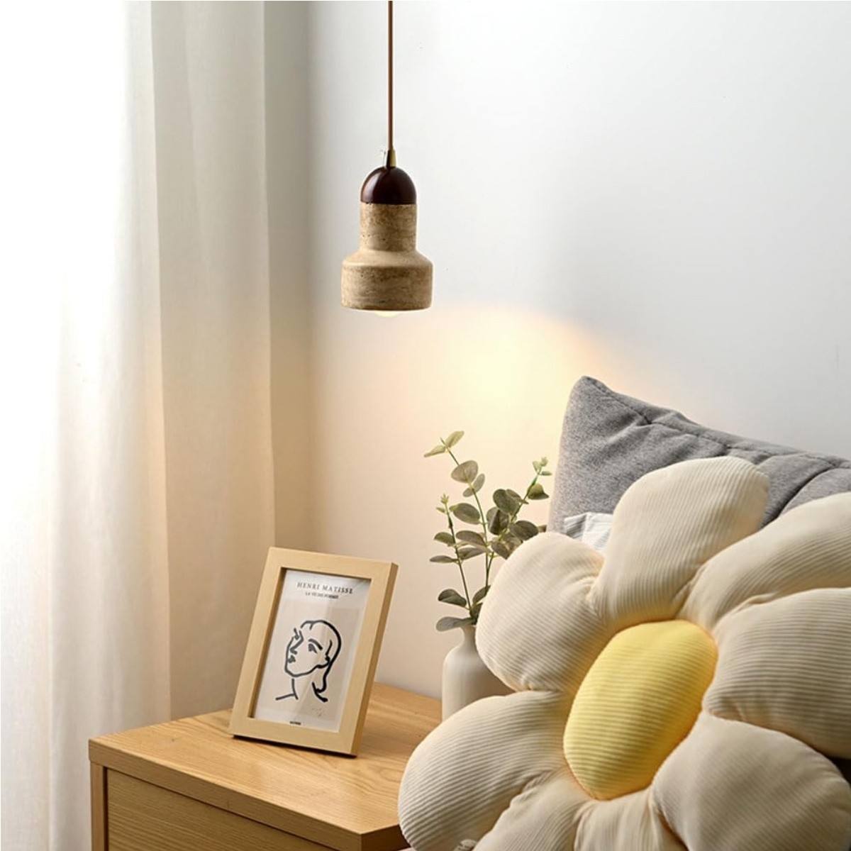 Natural Travertine Rocket - Inspired Pendant Light S275