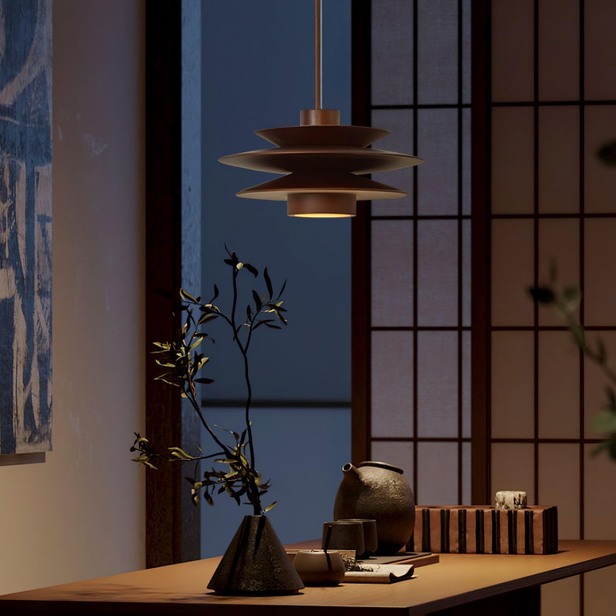 Multi Tiered Disc Pendant Lamp M381