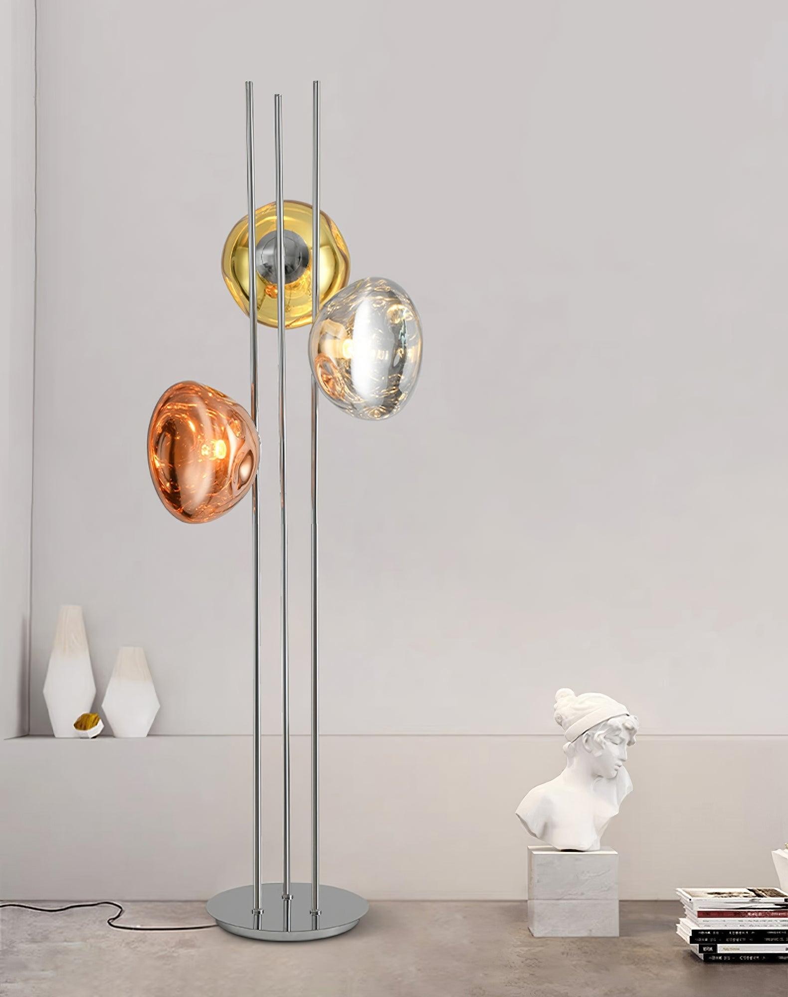 Tricolor Art Textured Glass Floor Lamp M313