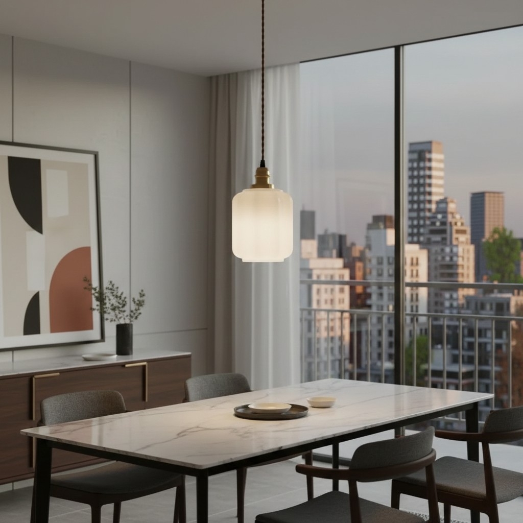 Glassora Creative Glass Lantern Pendant Lamp - Stylish Hanging Light for Kitchen or Bedroom U15